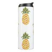 Handgeschilderde ananas, waterverf achtergrond. thermosbeker (Gedraaid links)
