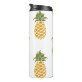 Handgeschilderde ananas, waterverf achtergrond. thermosbeker (Geroteerd rechts)