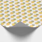 Handgeschilderde ananas: Waterverf naadloos. Cadeaupapier (Hoek)