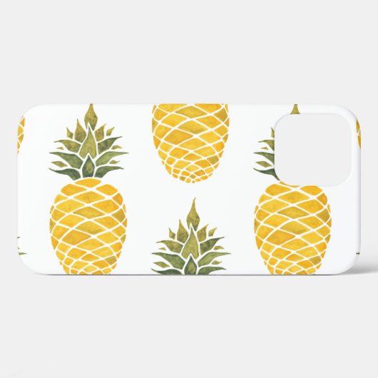 Handgeschilderde ananas: Waterverf naadloos. Case-Mate iPhone Case (Achterkant (horizontaal))