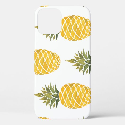 Handgeschilderde ananas: Waterverf naadloos. Case-Mate iPhone Case (Achterkant)