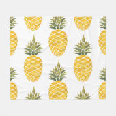 Handgeschilderde ananas: Waterverf naadloos. Fleece Deken (Voorkant (Horizontaal))