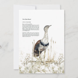 Handgeschilderde bedreigde grote Indiase bustard Feestdagenkaart