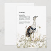 Handgeschilderde bedreigde grote Indiase bustard Feestdagenkaart (Voorkant / Achterkant)