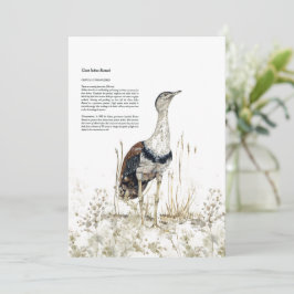 Handgeschilderde bedreigde grote Indiase bustard Feestdagenkaart