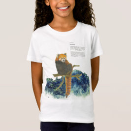 Handgeschilderde bedreigde Schattigee rode panda T-shirt