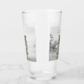 Handgeschilderde bedreigde sneeuwluipaard glas (Links)