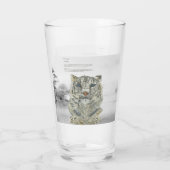 Handgeschilderde bedreigde sneeuwluipaard glas (Achterkant)