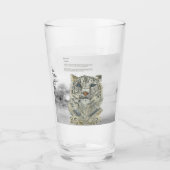 Handgeschilderde bedreigde sneeuwluipaard glas (Voorkant)