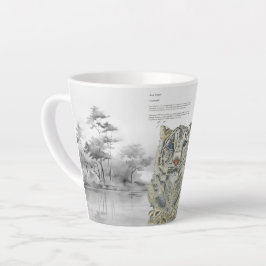 Handgeschilderde bedreigde sneeuwluipaard latte mok