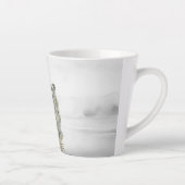 Handgeschilderde bedreigde sneeuwluipaard latte mok (Rechts)