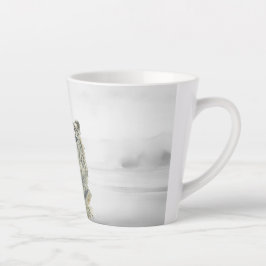 Handgeschilderde bedreigde sneeuwluipaard latte mok