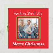 Handgeschilderde besneeuwde winterbomen Rode FOTOK Feestdagenkaart (Voorkant / Achterkant)