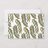 Handgeschilderde bladeren RSVP-kaart Kaart (Achterkant)