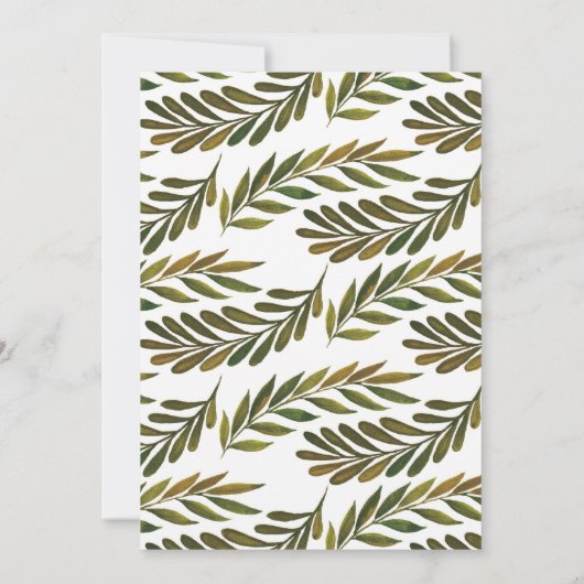 Handgeschilderde bladeren Save the Date Invitation Kaart (Achterkant)