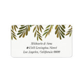 Handgeschilderde bladeren Weddenschapsadreslabel Etiket (Voorkant)