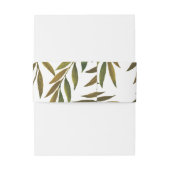 Handgeschilderde bladeren Wedding Invitation Belly Uitnodigingen Wikkel (Achterkant Voorbeeld)