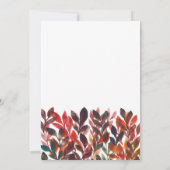 Handgeschilderde bladeren Wedding Invitation Kaart (Achterkant)