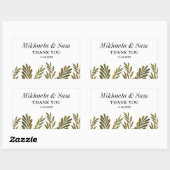 Handgeschilderde bladeren Wedding Rechthoekige Sticker (Vel)