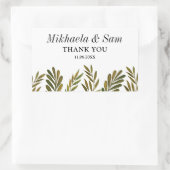 Handgeschilderde bladeren Wedding Rechthoekige Sticker (Tas)
