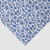 Handgeschilderde blauw-witte luipaard dierenprint tissuepapier (Detail)