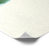 Handgeschilderde blauwe en roze hortensia poster (Hoek)