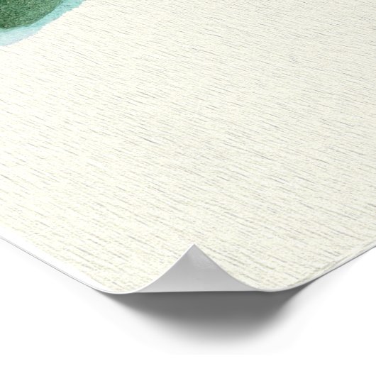 Handgeschilderde blauwe en roze hortensia poster (Hoek)