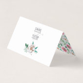 Handgeschilderde Bloemen Gastnaam Plaats Kaart Visitekaartje (Achterkant)