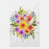 Handgeschilderde bloemen, licht waterverf boeket. theedoek (Verticaal)