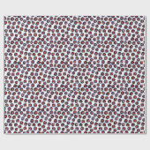 Handgeschilderde bloemen, rood en blauw patroon. cadeaupapier (Vlak)