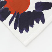 Handgeschilderde bloemen, rood en blauw patroon. fleece deken (Hoek)