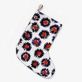 Handgeschilderde bloemen, rood en blauw patroon. kleine kerstsok (Voorkant (Hangend))