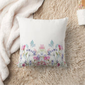 Handgeschilderde bloemenprint kussen (Deken)