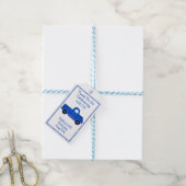 Handgeschilderde Blue Truck Cadeaulabel (Met Touw)