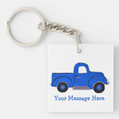 Handgeschilderde Blue Truck Design Multi Purpose T Sleutelhanger (voorkant)