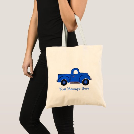Handgeschilderde Blue Truck Design Multi Purpose T Tote Bag (Voorkant (product))