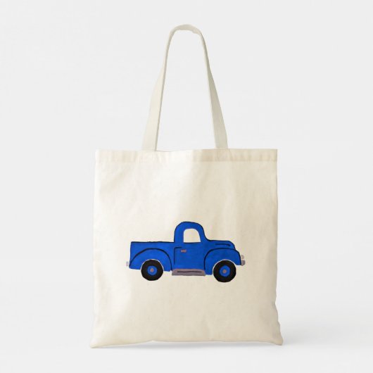 Handgeschilderde Blue Truck Design Multi Purpose T Tote Bag (Achterkant)