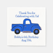 Handgeschilderde  Blue Truck Servet (Voorkant)