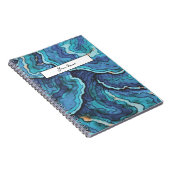 handgeschilderde Blue Turkey staartprint paddensto Notitieboek (Rechterzijde)