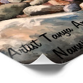 Handgeschilderde Blues Zee Coast Perfect Poster (Hoek)