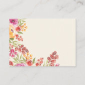 Handgeschilderde Boho Floral Vrijgezellenfeest Rec Informatiekaartje (Achterkant)