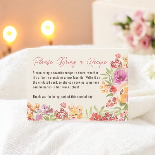 Handgeschilderde Boho Floral Vrijgezellenfeest Rec Informatiekaartje