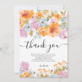 Handgeschilderde Boho Floral Waterverf Vrijgezelle Bedankkaart (Voorkant)