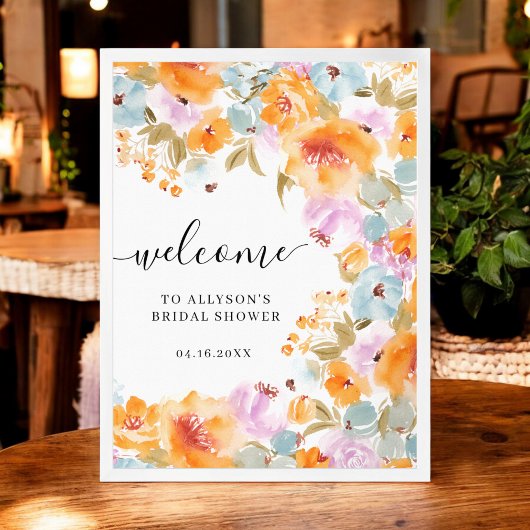 Handgeschilderde Boho Floral Waterverf Vrijgezelle Poster