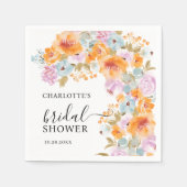 Handgeschilderde Boho Floral Waterverf Vrijgezelle Servet (Voorkant)