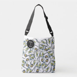 Handgeschilderde Boho Olijftak Crossbody Tas