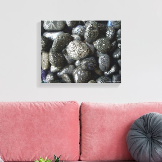 Handgeschilderde Boho Rocks van Julie Ann Strickli Canvas Afdruk (Insitu (Woonkamer))
