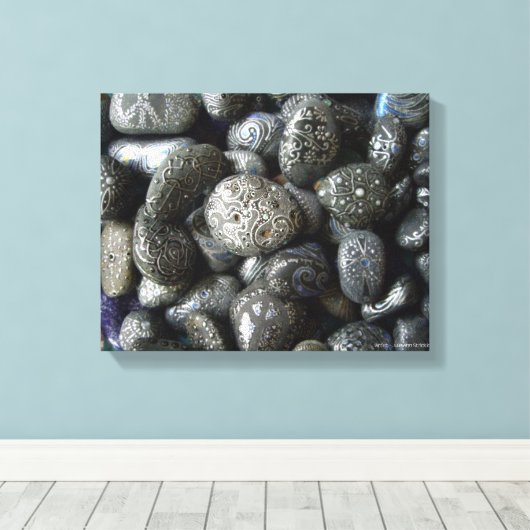 Handgeschilderde Boho Rocks van Julie Ann Strickli Canvas Afdruk (Insitu (Houten vloer))