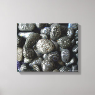 Handgeschilderde Boho Rocks van Julie Ann Strickli Canvas Afdruk