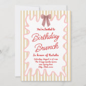 Handgeschilderde boog Lijst strepen Verjaardag Bru Kaart (Voorkant)